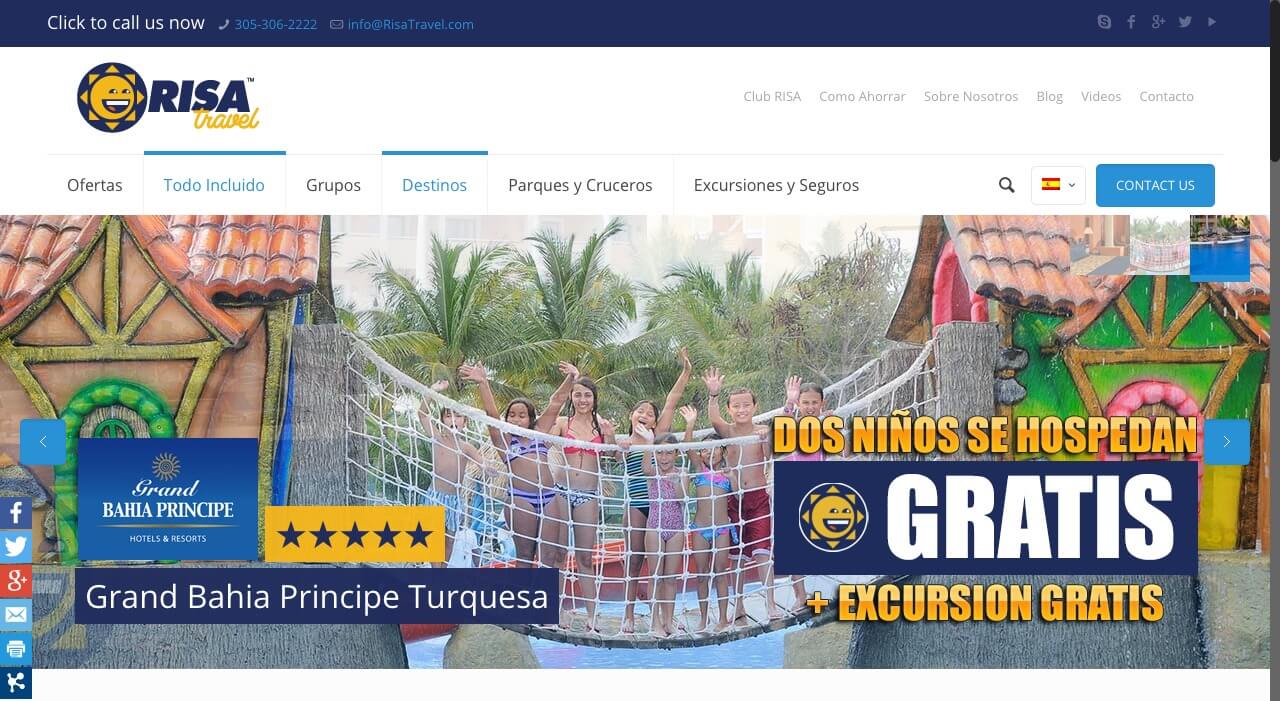 Miami Risa Travel Agency Website Double Infinity